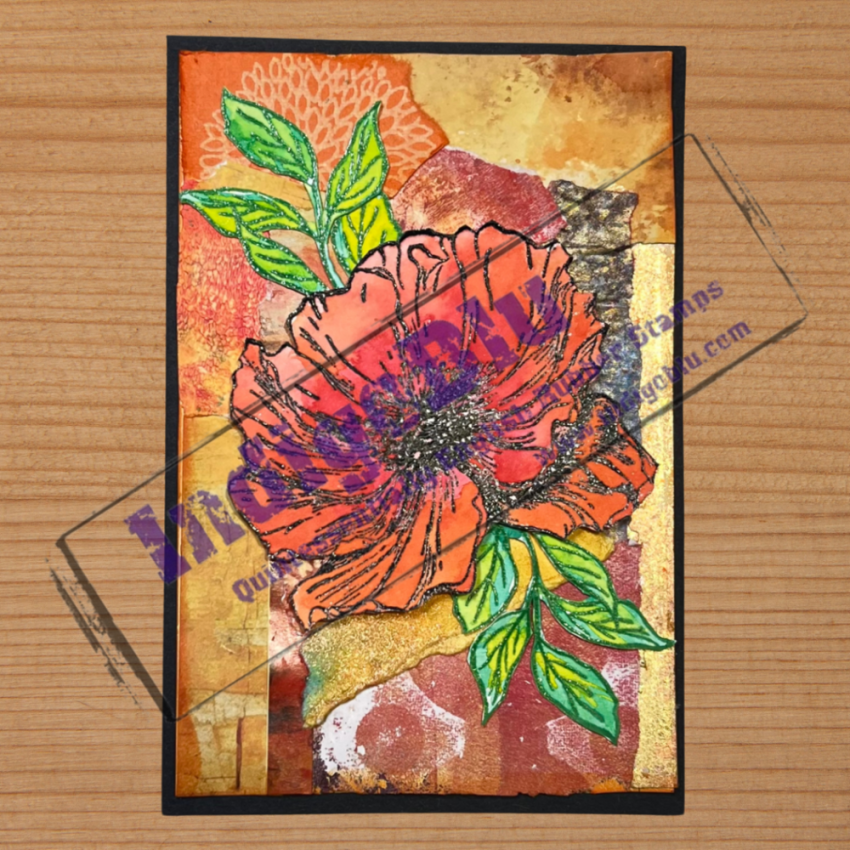 IndigoBlu - Gummistempel Set "Anemone and Script" A6 Rubber Stamp