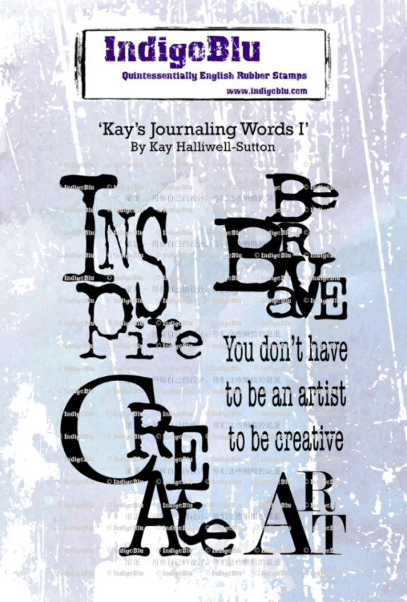 IndigoBlu - Gummistempel Set "Kays Journaling Words I" A6 Rubber Stamp