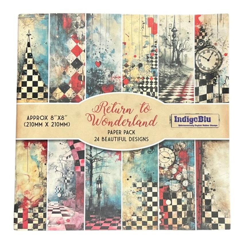 IndigoBlu - Designpapier "Return to Wonderland" Paper Pack 8x8 Inch - 24 Bogen