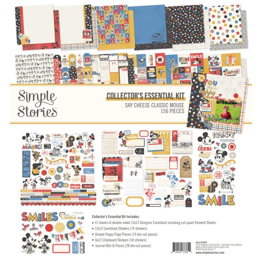 Simple Stories - Collectors Essential Kit "Say Cheese Classic Mouse" 12 Bogen Designpapier