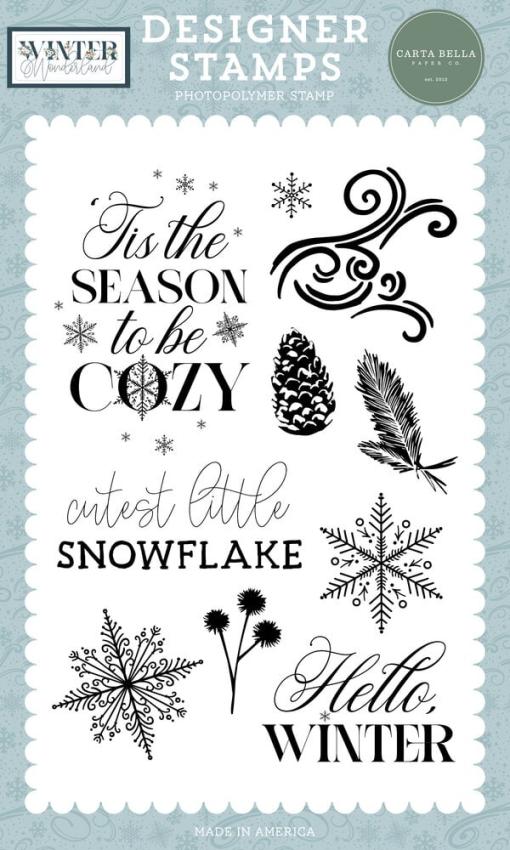 Carta Bella - Stempelset "Cutest Little Snowflake" Clear Stamps