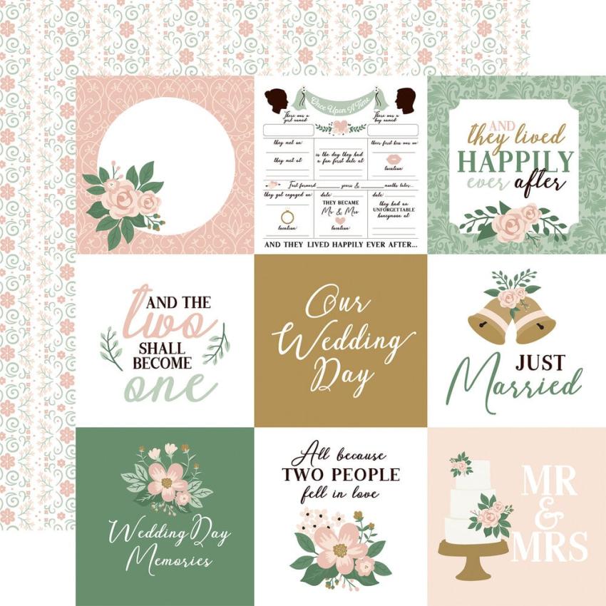 Echo Park - Designpapier "Marry Me" Collection Kit 12x12 Inch - 12 Bogen