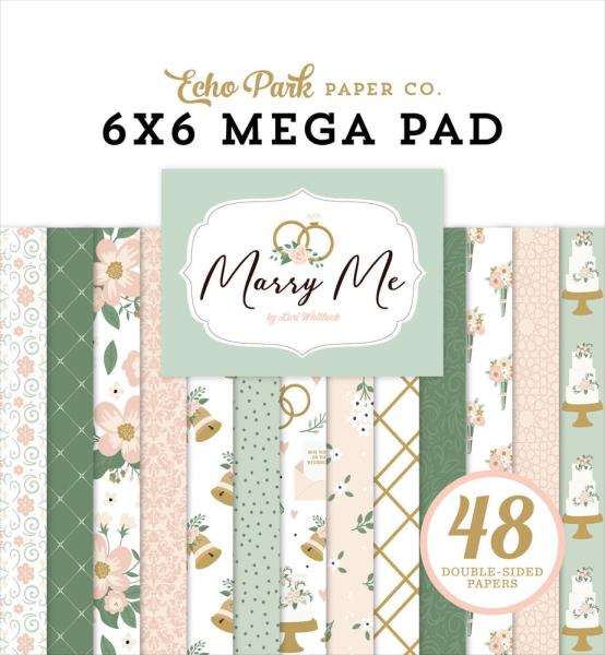 Echo Park - Designpapier "Marry Me" Cardmakers Mega Pad 6x6 Inch - 48 Bogen