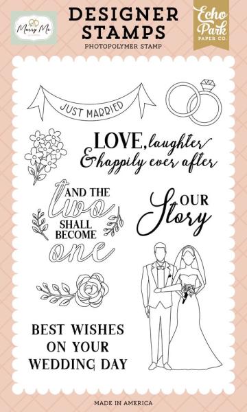 Echo Park - Stempelset "Just Married Banner" Clear Stamps