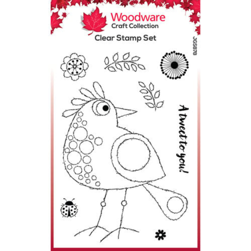 Woodware - Stempelset "Bubble Birds Lola" Clear Stamps