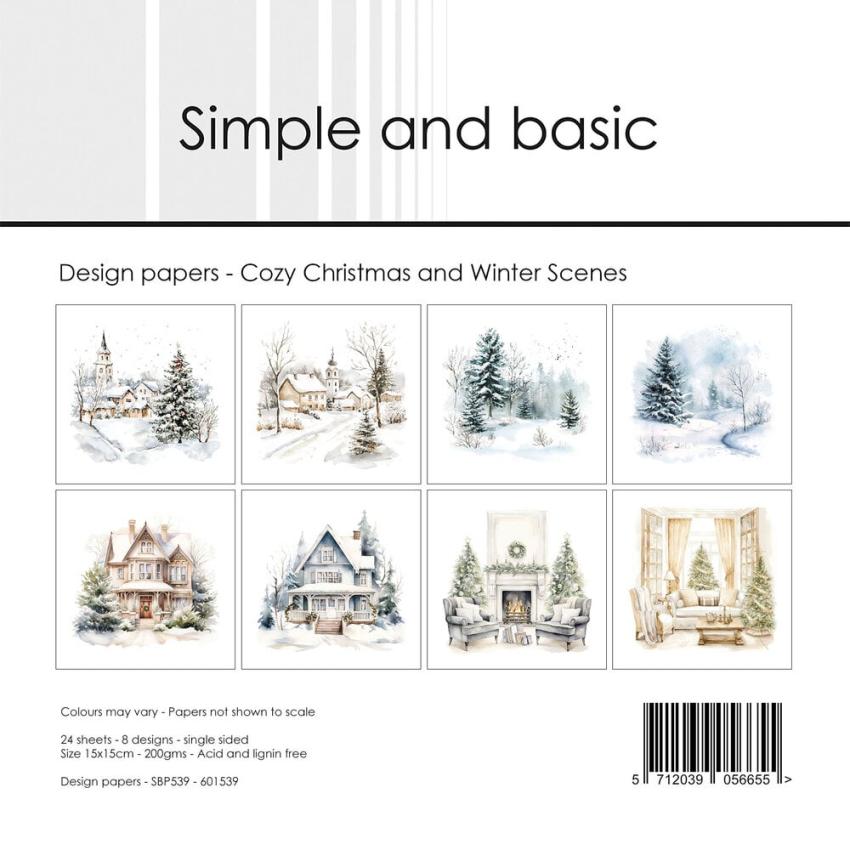 Simple and Basic - Designpapier "Cozy Christmas and Winter Scenes" Paper Pack 6x6 Inch - 24 Bogen 