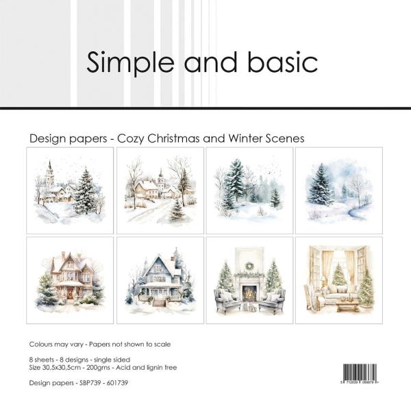 Simple and Basic - Designpapier "Cozy Christmas and Winter Scenes" Paper Pack 12x12 Inch - 8 Bogen 