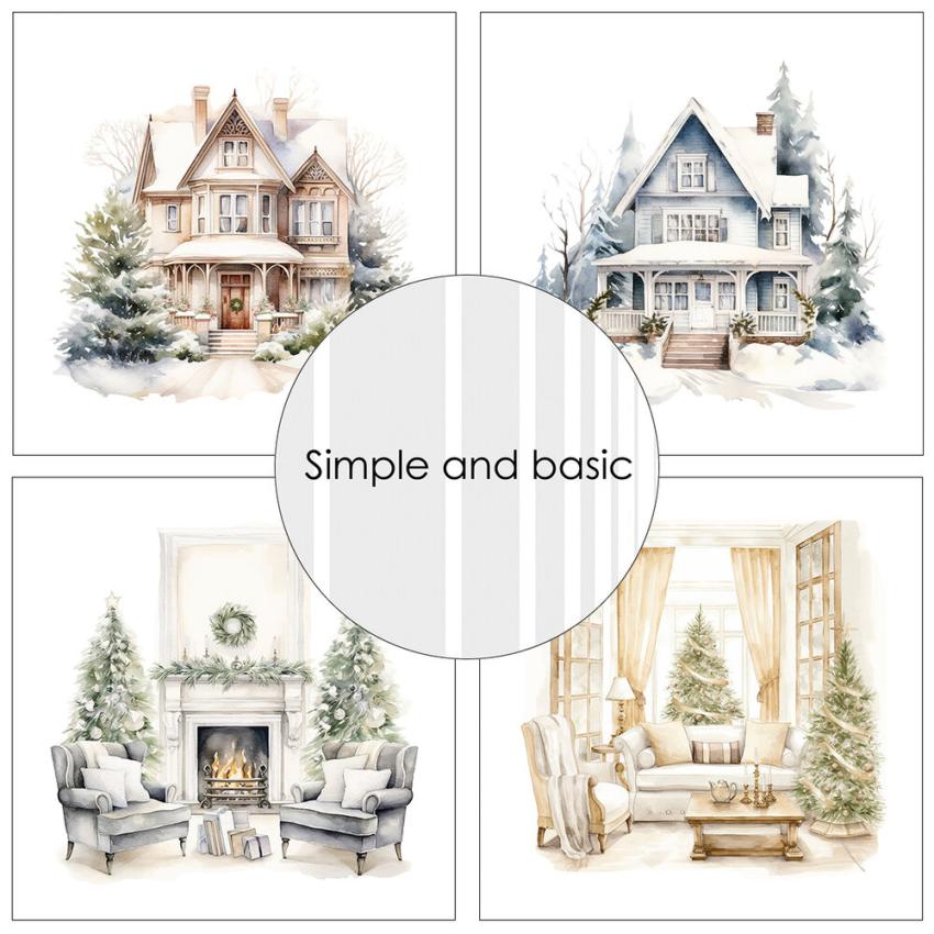 Simple and Basic - Designpapier "Cozy Christmas and Winter Scenes" Paper Pack 12x12 Inch - 8 Bogen 