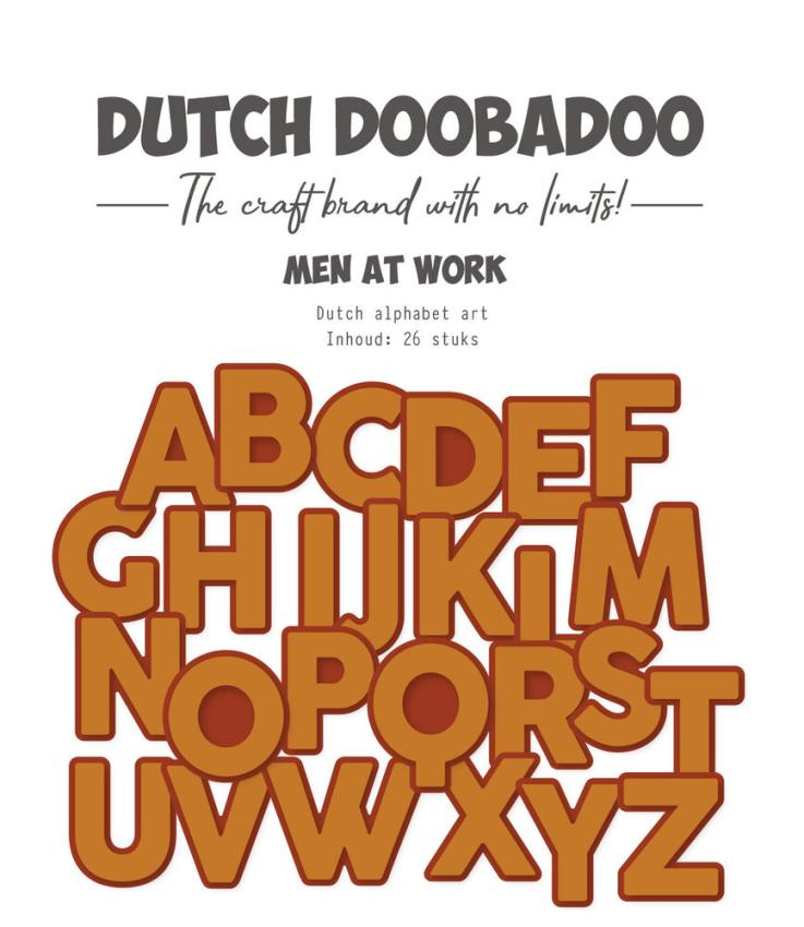 Dutch Doobadoo - Schablone siehe Produktbildcm "Dutch Alphabet Art Men at Work" Stencil