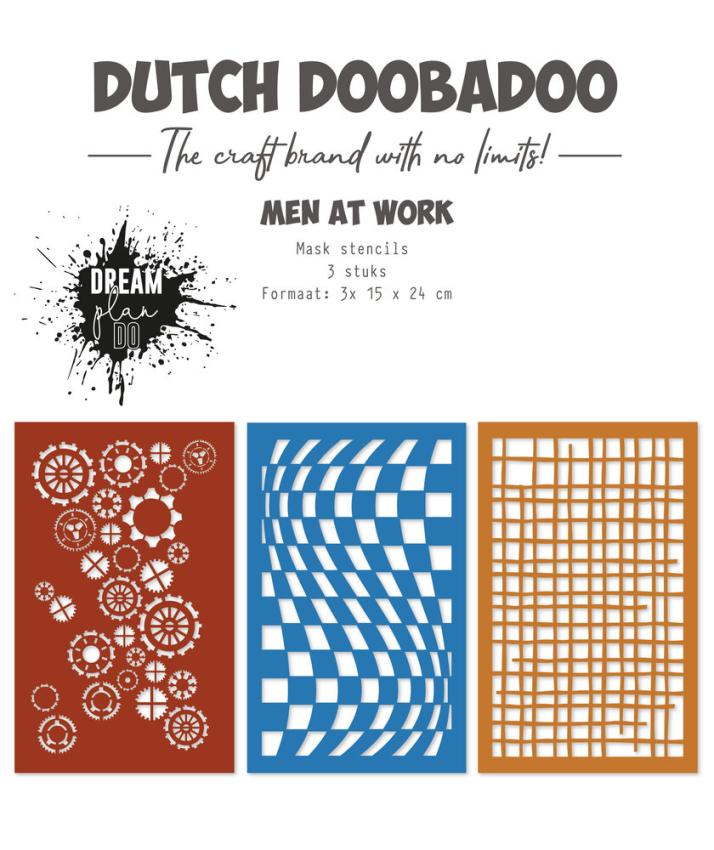 Dutch Doobadoo - Schablone 15x24cm "Men at work" Stencil