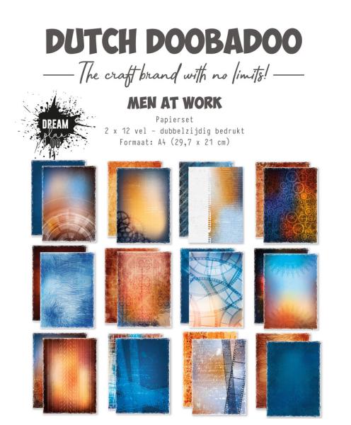 Dutch Doobadoo - Designpapier "Men at work" Paper Pack 29,7x21cm - 24 Bogen