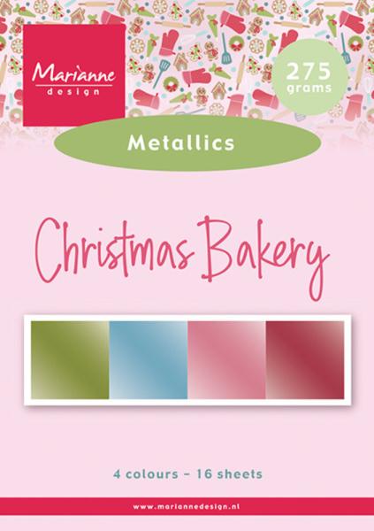 Marianne Design - Metallicpapier "Christmas Bakery" Metallic Paper Sheets A5 - 16 Bogen