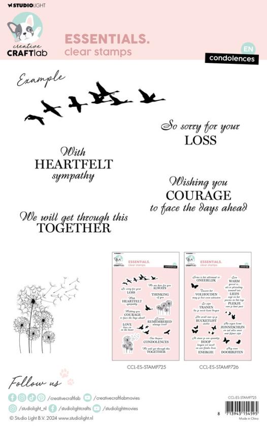 Creative Craft Lab - Studio Light - Stempelset "Condolences" Clear Stamps