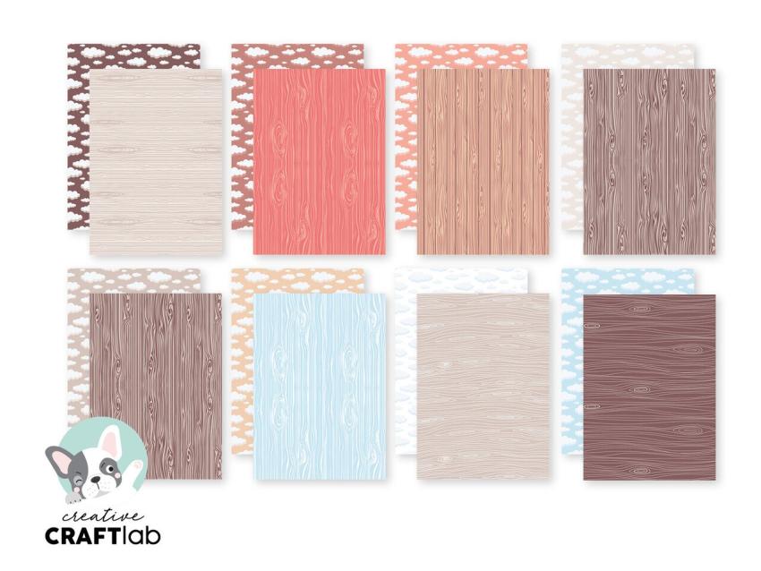 Creative Craft Lab - Studio Light - Friendz Designpapier "Woodgrain " Paper Pack 21x14,8 cm - 36 Bogen