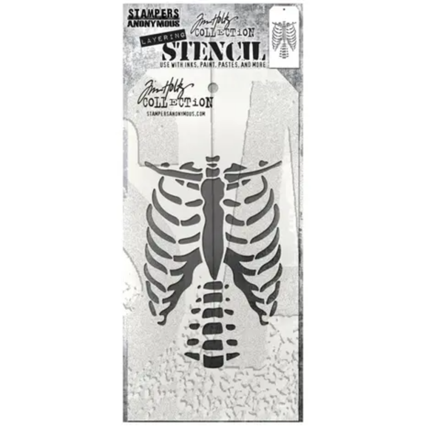 Stampers Anonymous - Schablone "Bones" Layering Stencil Design by Tim Holtz