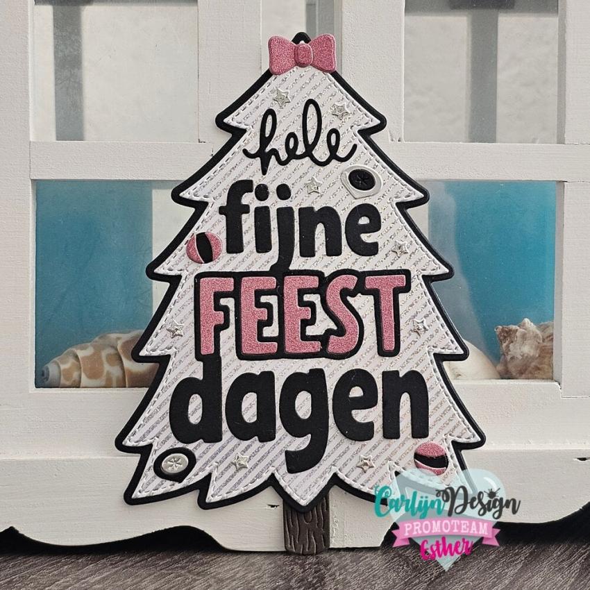 Carlijn Design - Stanzschablone "Kerstboom + kerstwens" Dies 