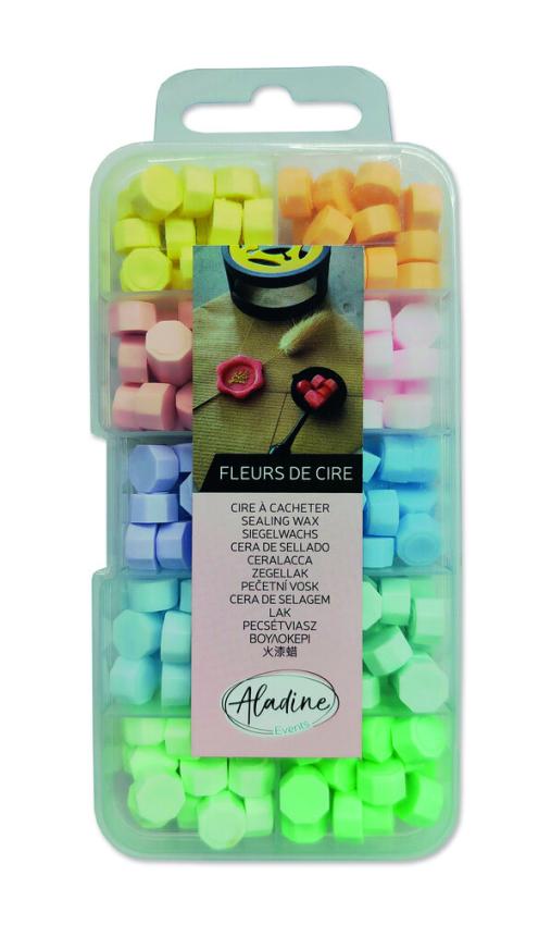 Aladine - Siegel Wachs "Flowers Pastel Colors" Wax Beads Box 