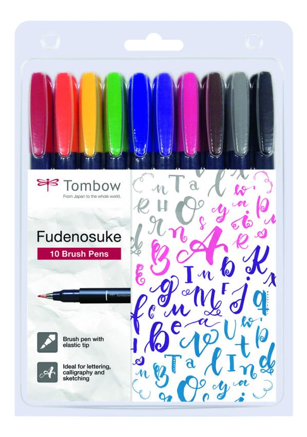 Tombow - Brush Pen Fudenosuke Set - harte Spitze