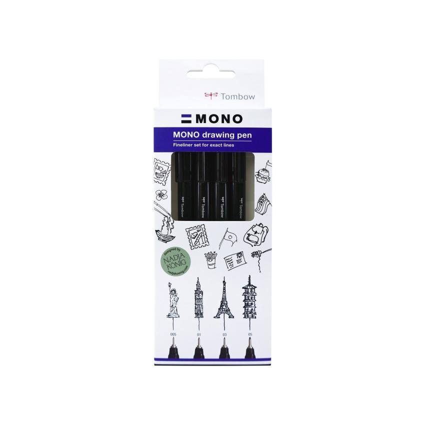 Tombow - Fineliner "Black" MONO Drawing Pen Set 02,04,06,08