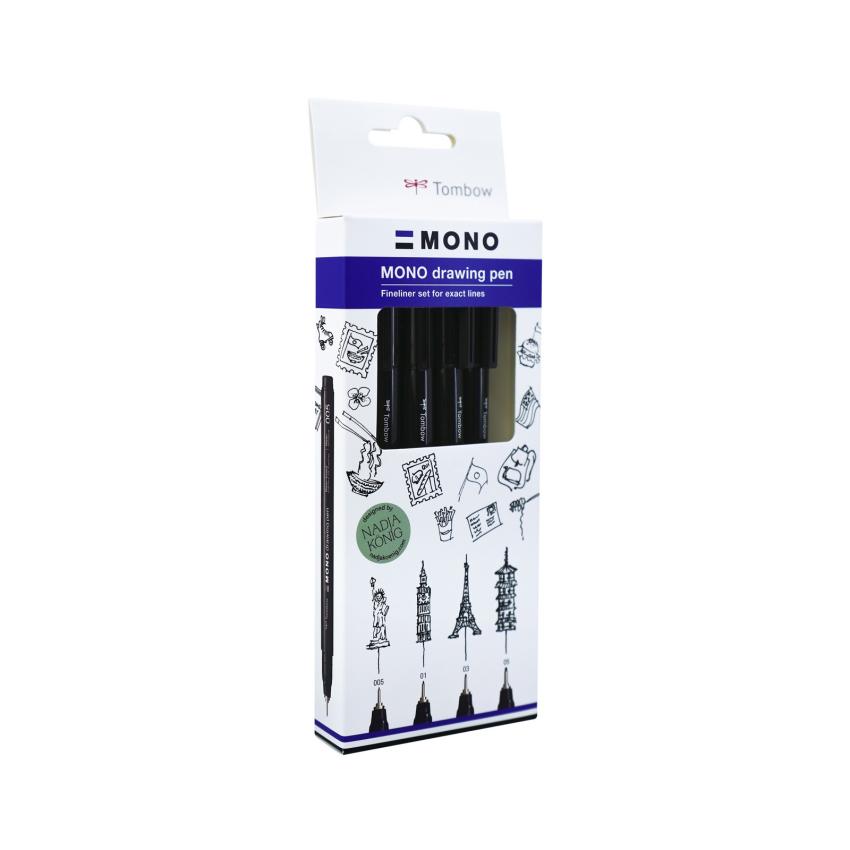 Tombow - Fineliner "Black" MONO Drawing Pen Set 02,04,06,08