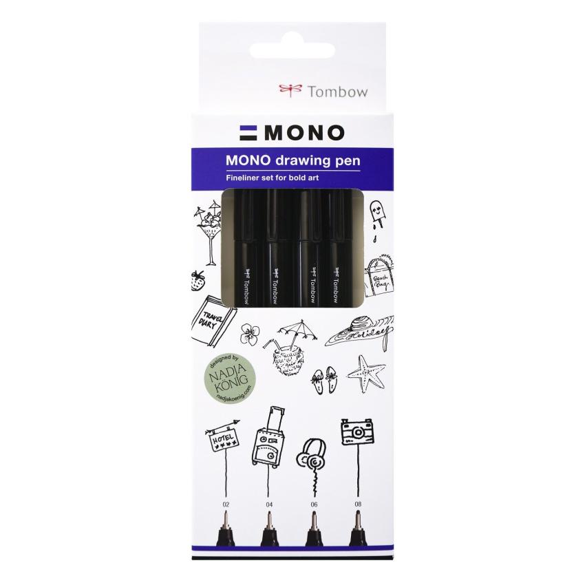 Tombow - Fineliner "Black" MONO Drawing Pen Set 005,01,03,05