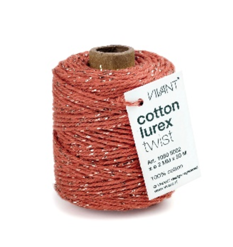 Vivant - Kordelband "Brique" Cotton Lurex Cord Band 2mmx50m