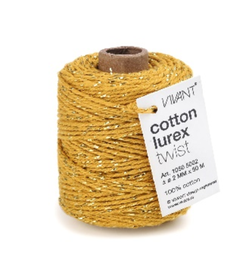 Vivant - Kordelband "Ocre" Cotton Lurex Cord Band 2mmx50m