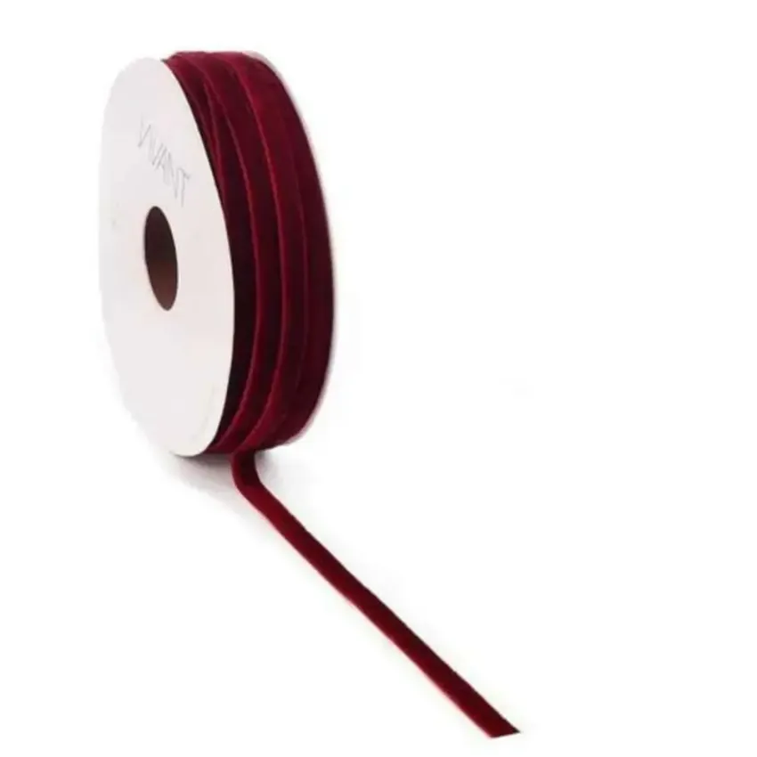 Vivant - Velvet Narrow Ribbon Band "Bordeaux" 6mmx20m