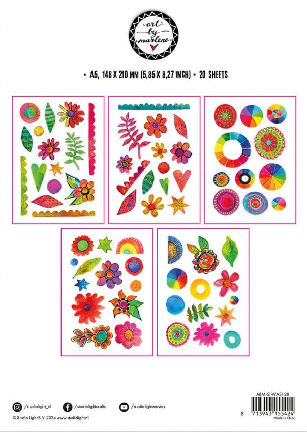 Art By Marlene - Aufkleber "Colorful Elements" Washi Sticker Sheets