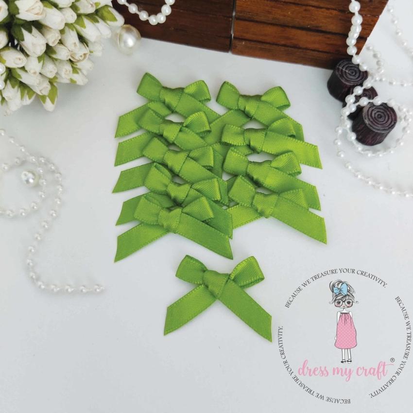 Dress My Craft - Satin Schleifen "Leaf Green" Satin Ribbon Bows