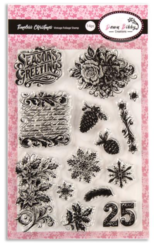 Dawn Bibby - Stempelset "Timeless Christmas Vintage Foliage" Clear Stamps