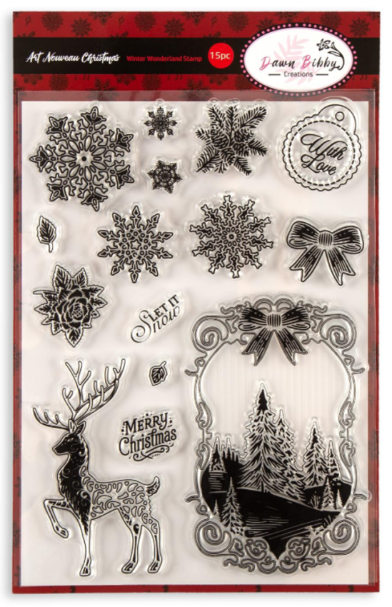 Dawn Bibby - Stempelset "Art Nouveau Winter Wonderland" Clear Stamps