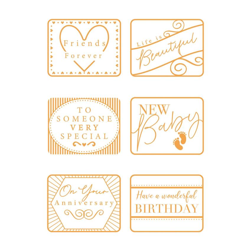 Tonic Studios - Stempelset "Rectangular sentiment" Clear Stamps