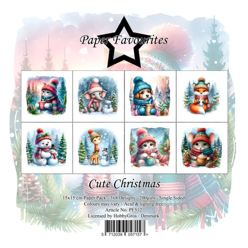 Paper Favourites - Designpapier "Cute Christmas " Paper Pack 6x6 Inch - 24 Bogen