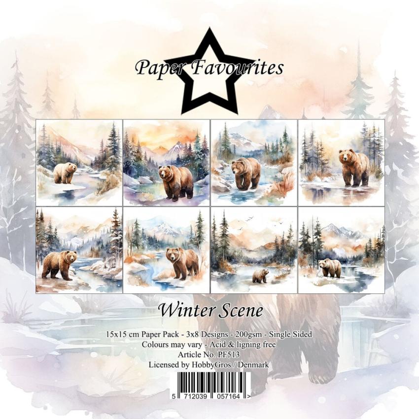 Paper Favourites - Designpapier "Winter Scene" Paper Pack 6x6 Inch - 24 Bogen