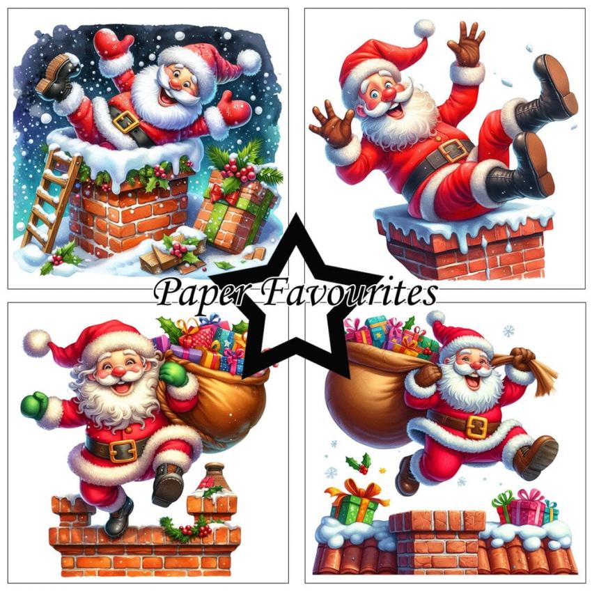 Paper Favourites - Designpapier "Funny Santa" Paper Pack 6x6 Inch - 24 Bogen