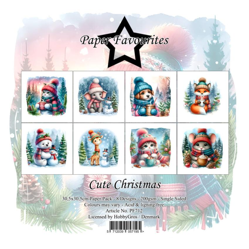 Paper Favourites - Designpapier "Cute Christmas" Paper Pack 12x12 Inch 8 Bogen