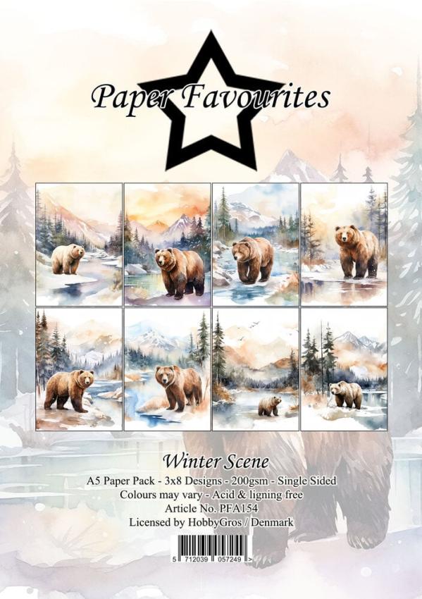 Paper Favourites - Designpapier "Winter Scene" Paper Pack A5 - 24 Bogen