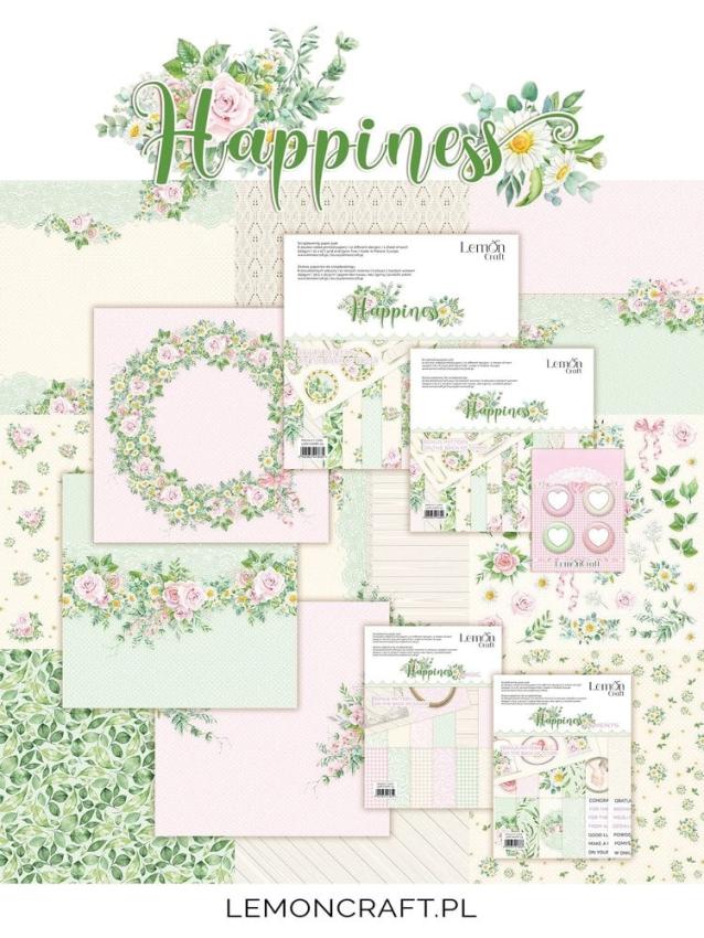 LemonCraft - Designpapier "Happiness" Paper Pad 8x8 Inch - 12 Bogen