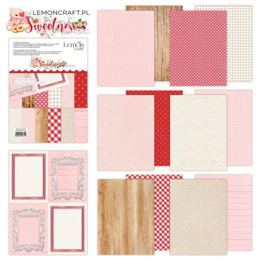 LemonCraft - Designpapier "Sweetness" Basic Paper Pad 6x8 Inch - 12 Bogen