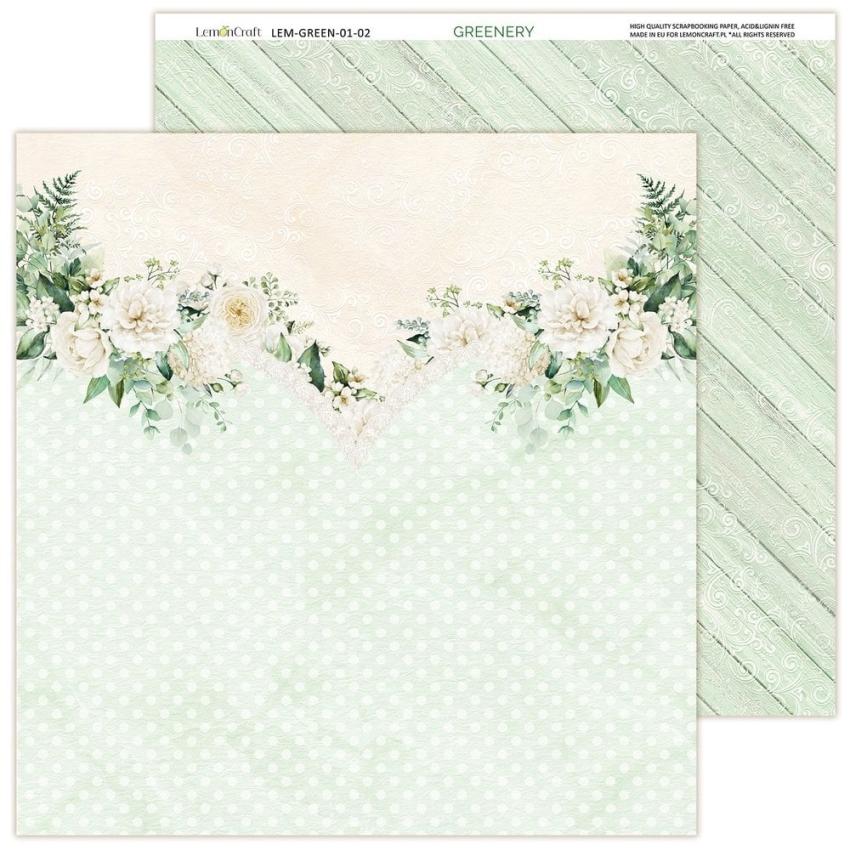 LemonCraft - Designpapier "Greenery" Paper Pad 12x12 Inch - 6 Bogen