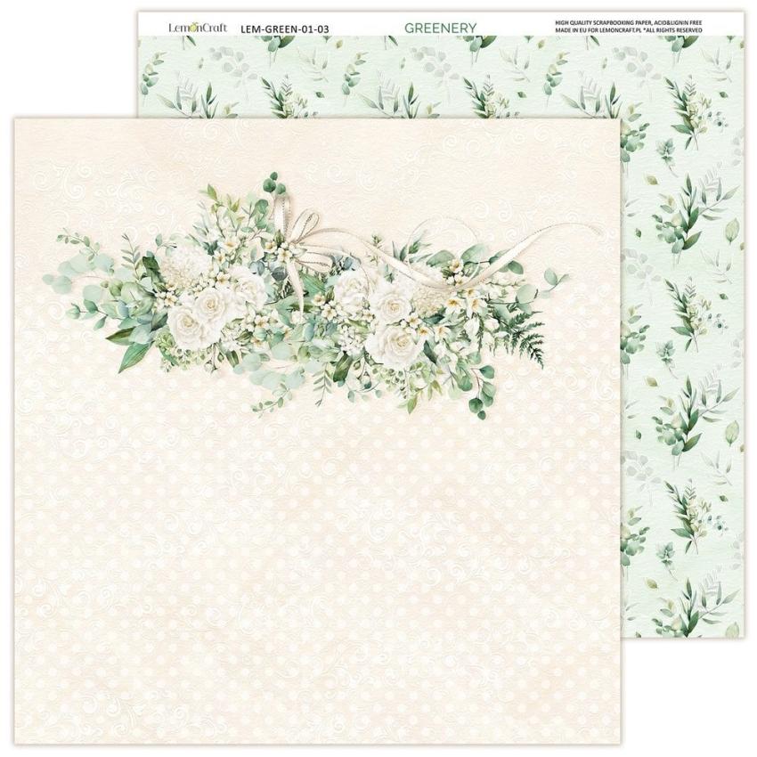 LemonCraft - Designpapier "Greenery" Paper Pad 12x12 Inch - 6 Bogen