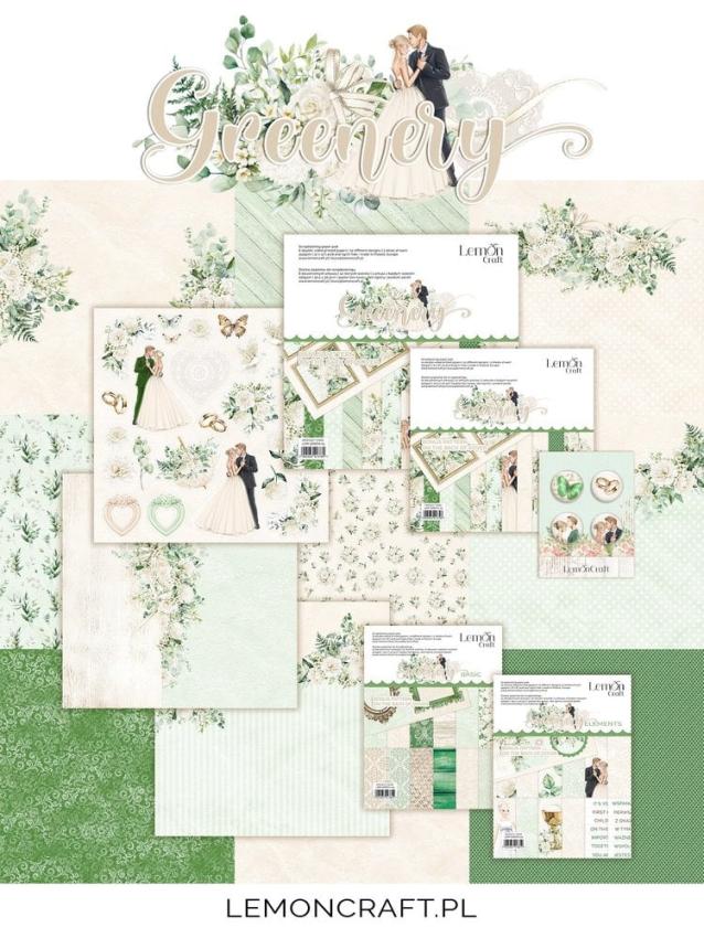 LemonCraft - Designpapier "Greenery Basic" Paper Pad 6x8 Inch - 12 Bogen