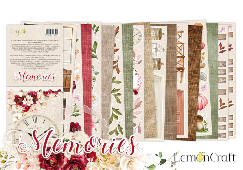 LemonCraft - Designpapier "Memories" Paper Pad 6x12 Inch - 24 Bogen