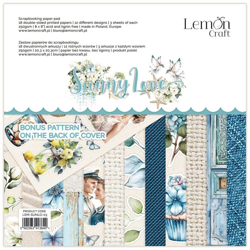 LemonCraft - Designpapier "Sunny Love" Paper Pad 6x8 Inch - 12 Bogen