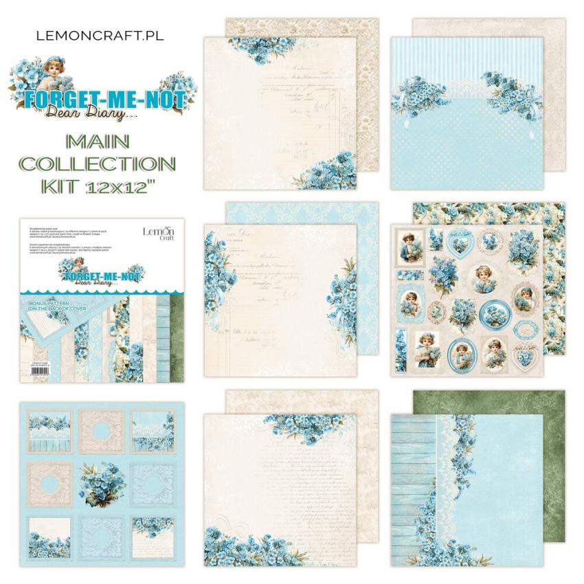 LemonCraft - Designpapier "Dear Diary Forget-Me-Not" Paper Pad 12x12 Inch - 6 Bogen