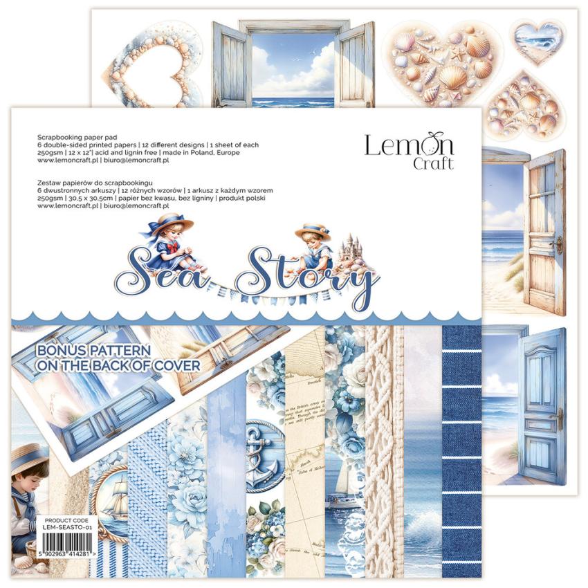 LemonCraft - Designpapier "Sea Story" Paper Pad 12x12 Inch - 6 Bogen