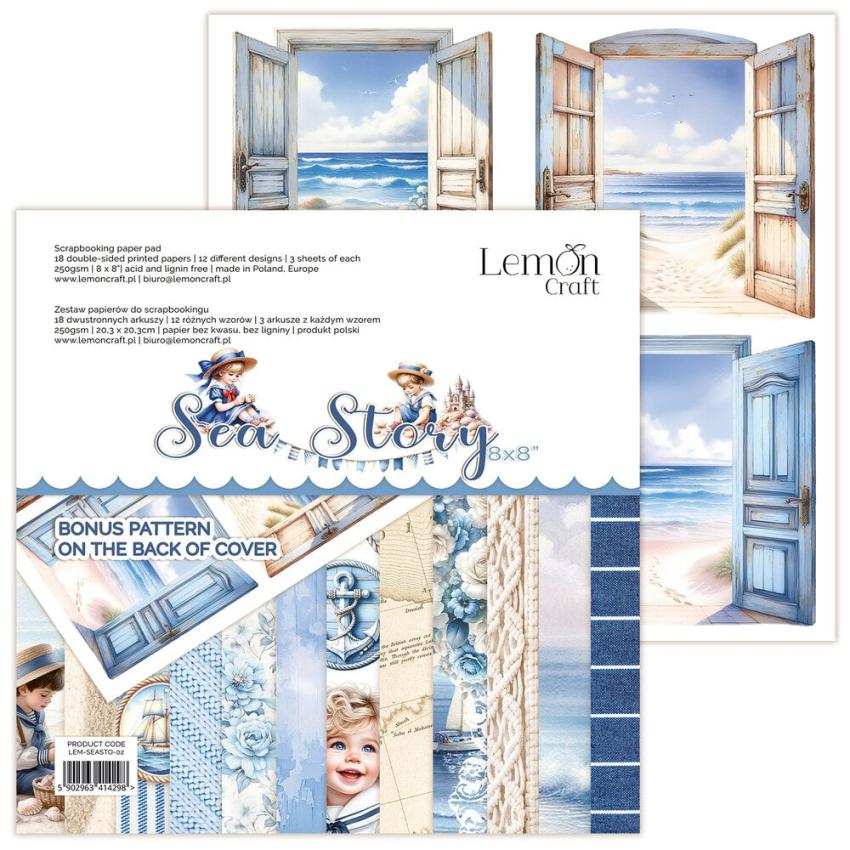 LemonCraft - Designpapier "Sea Story" Paper Pad 8x8 Inch - 12 Bogen