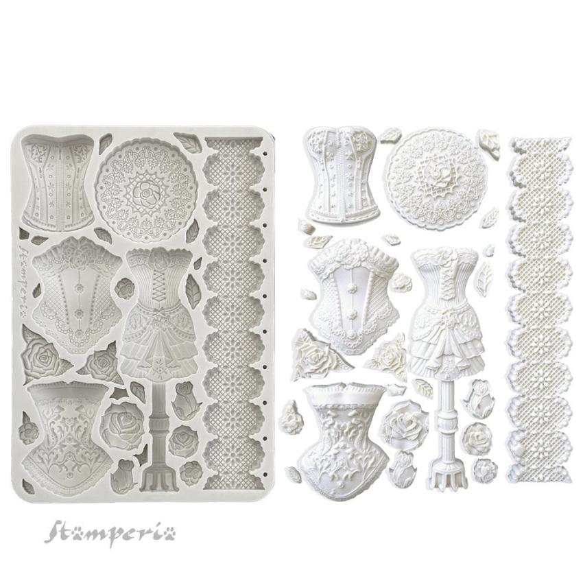 Stamperia - Gießform A5 "Mannequins and Corsets" Soft Mould 