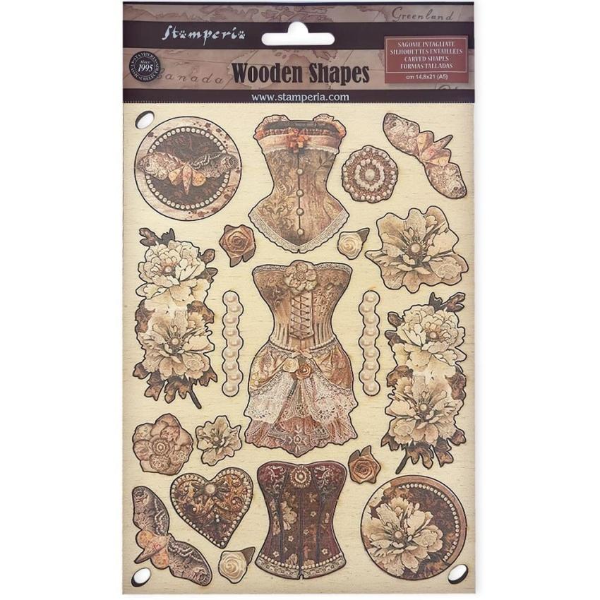 Stamperia - Holzteile A5 "Old Lace" Wooden Shapes